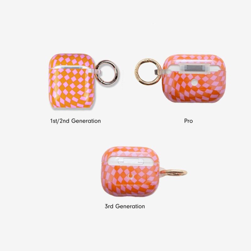 Checkmate Pink/Orange AirPods Case Airpods Cases