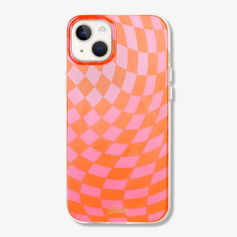 Checkmate Pink/Orange MagSafe® Compatible iPhone Case Eco-Friendly Phone Cases