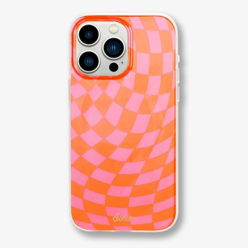 Checkmate Pink/Orange MagSafe® Compatible iPhone Case Eco-Friendly Phone Cases