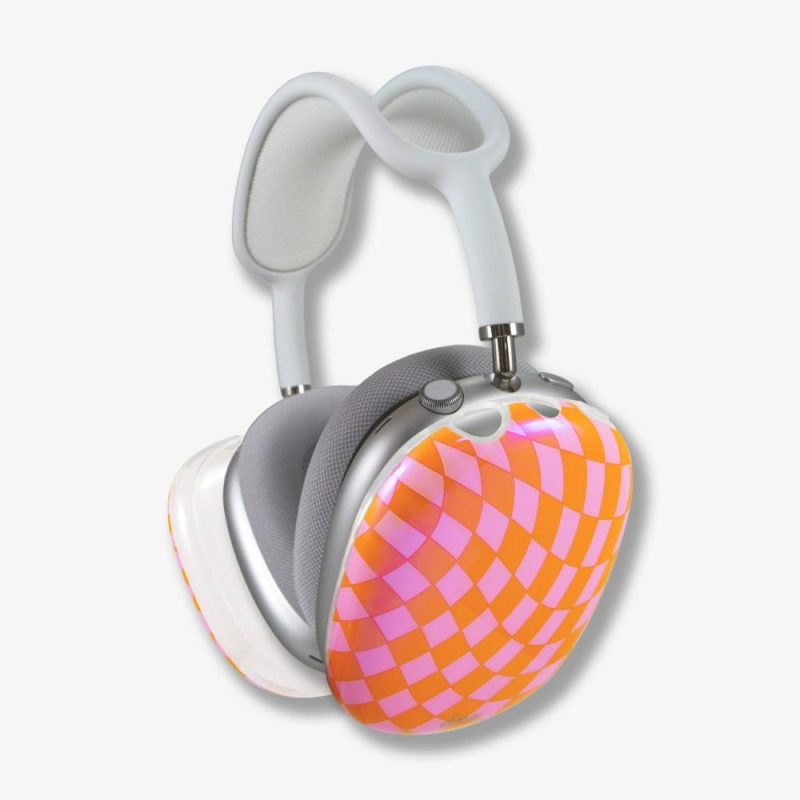 Cute Apple® Airpod Max Case – Pink Orange Checker – Shop Sonix Phone Cases