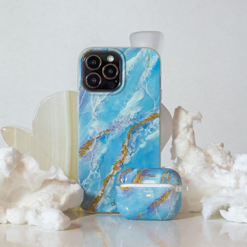 Ice Blue Marble AirPods Case Airpods Cases