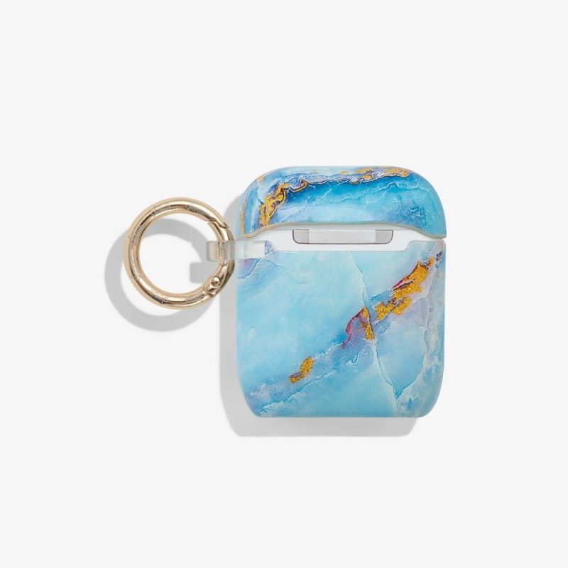 Ice Blue Marble AirPods Case Airpods Cases