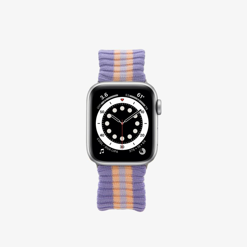 Knit Apple Watch Band – Purple + Lavender Stripe Apple Watch®