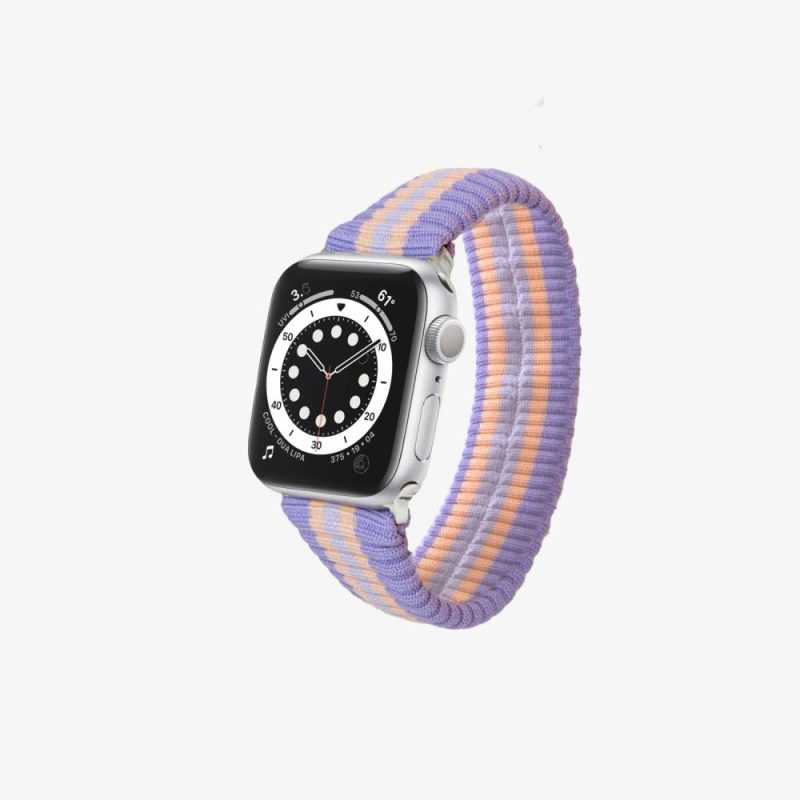 Knit Apple Watch Band – Purple + Lavender Stripe Apple Watch®