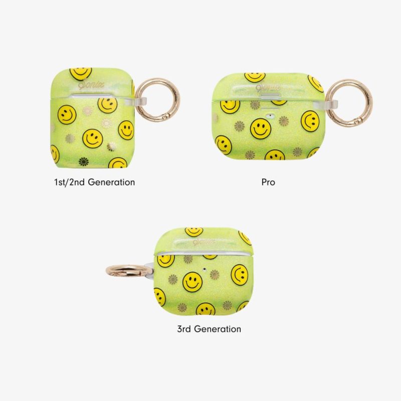 Neon Smiley Yellow AirPods Case Airpods Cases