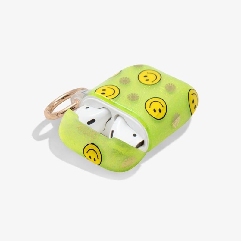 Neon Smiley Yellow AirPods Case Airpods Cases