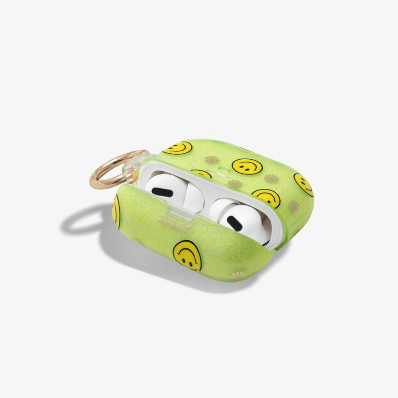 Neon Smiley Yellow AirPods Case Airpods Cases