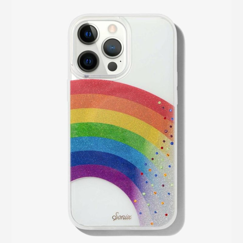 Rainbow Rhinestone Magsafe® Compatible iPhone Case Glitter Phone Cases