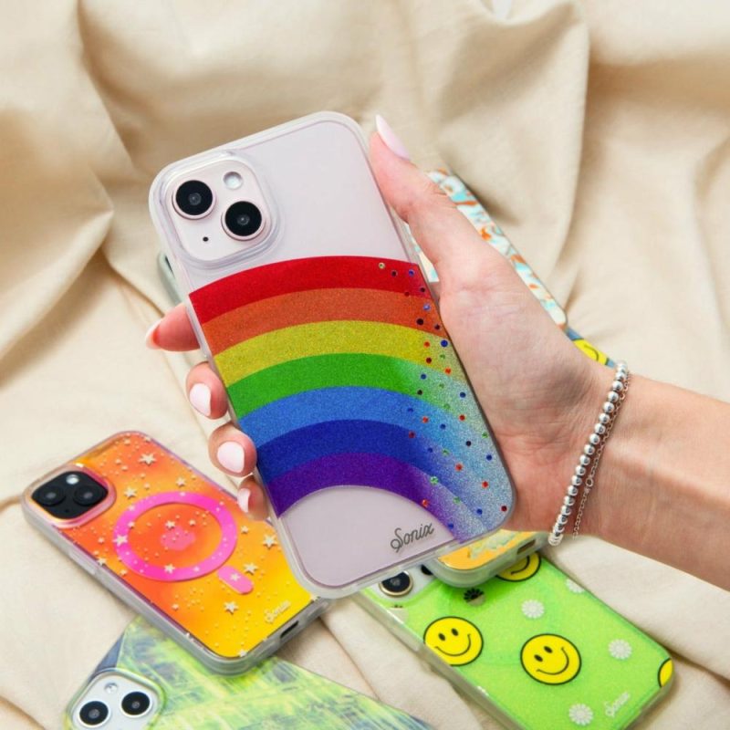 Rainbow Rhinestone Magsafe® Compatible iPhone Case Glitter Phone Cases