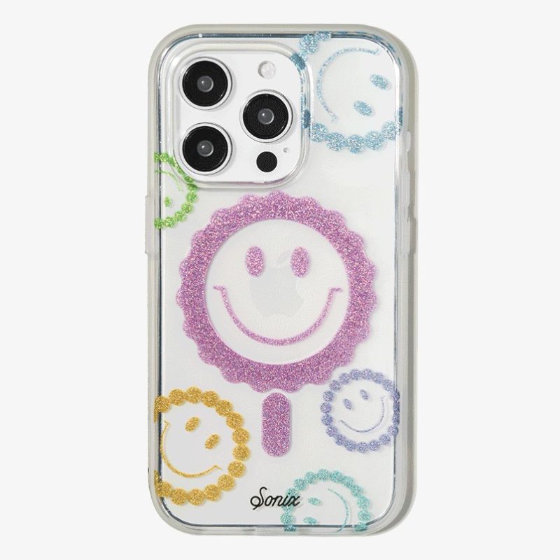 Glitter Smiley Face MagSafe iPhone Case – Sonix Eco-Friendly Phone Cases